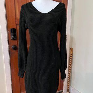 Sexy black sweater dress